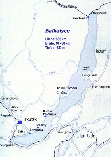 Karte vom Baikalsee